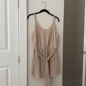 Brooklyn’s Taupe Pleated Romper with Tie & Lining